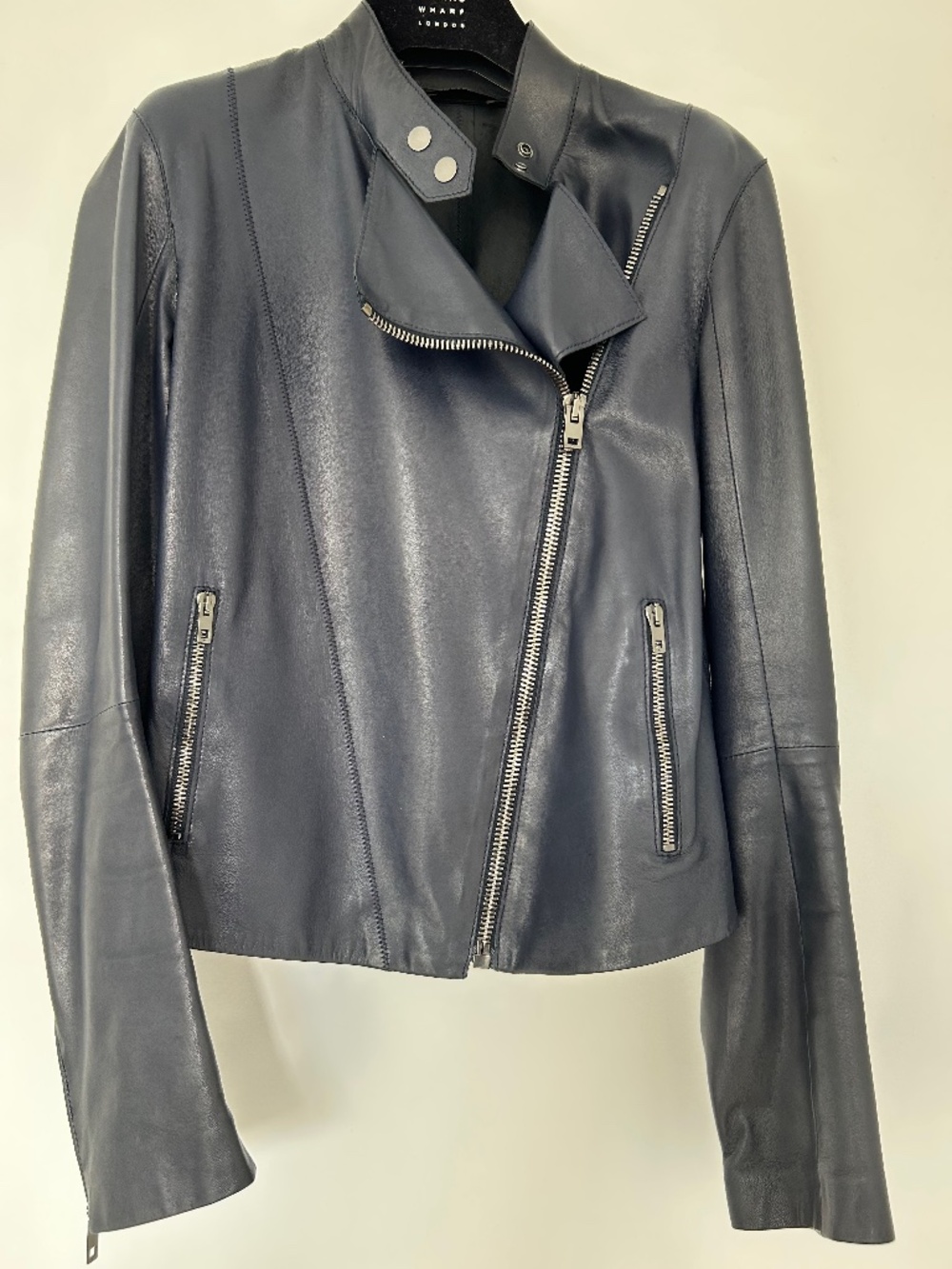 JOSEPH- Veste en cuir, lamb skin , size 36, grayish blue
